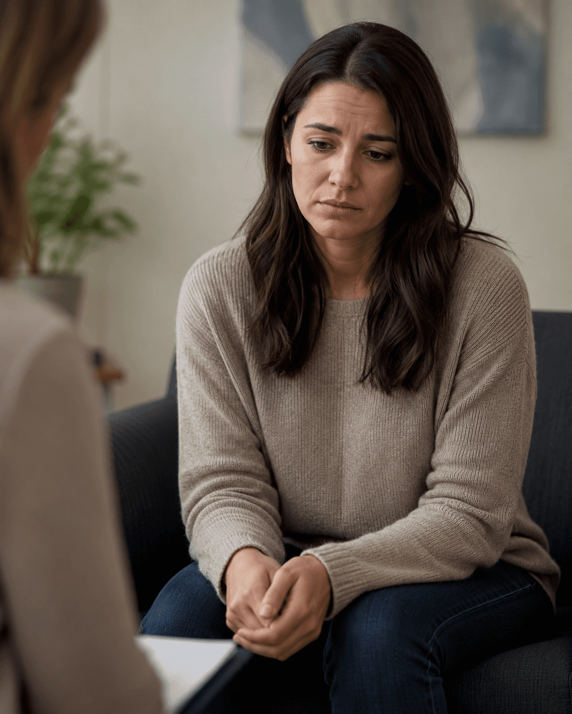 Practice-supplied illustration of a therapy conversation