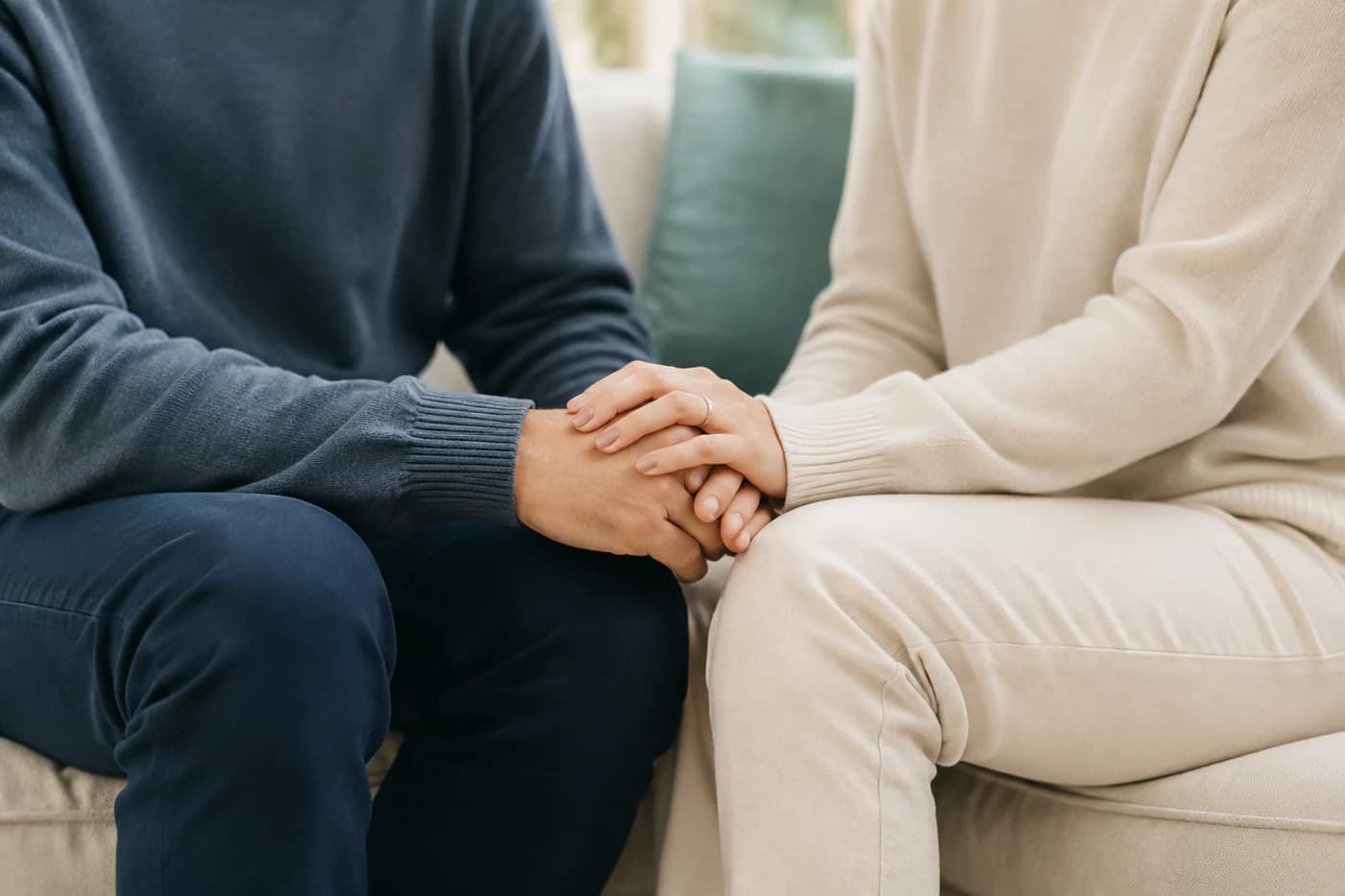 Illustrative partners holding hands